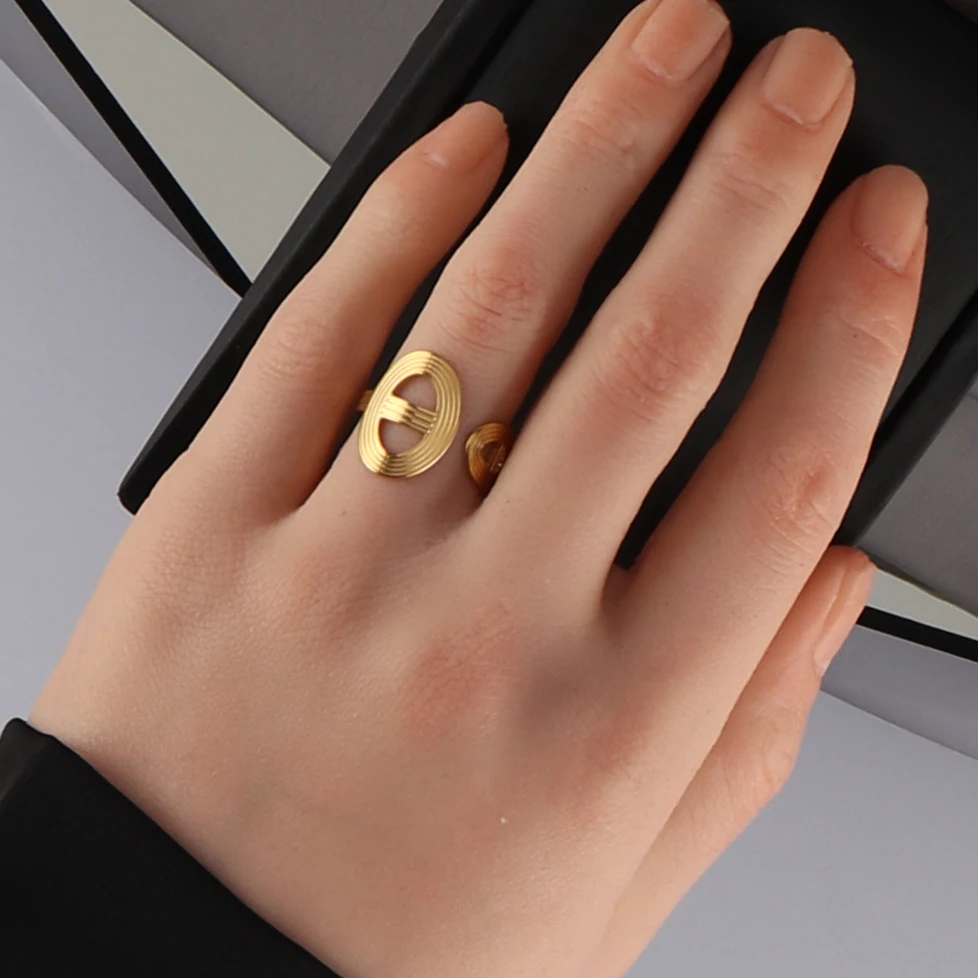 Кольца из нержавеющей стали для женщин кольца в стиле ретро с подвесками простые