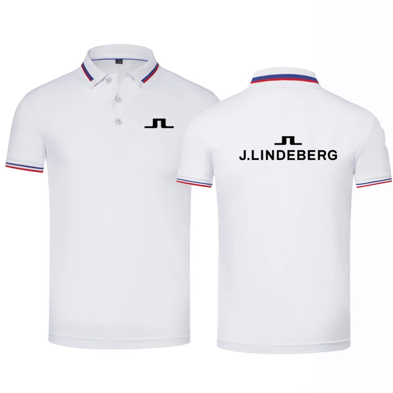 

Summer Men's Polo Shirts High Quality J Lindeberg Breathable Polo Shirts Men's Short Sleeve Golf Tops Men's Lapel Polo Shirts