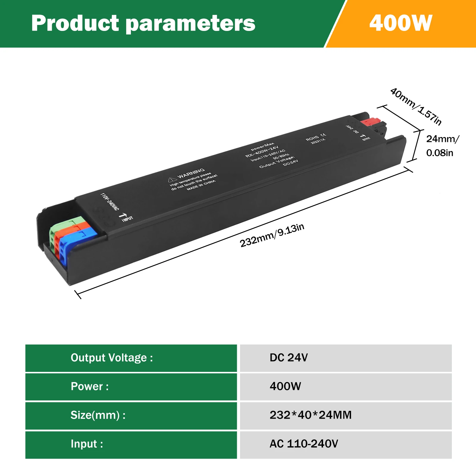 Трансформатор освещения  DC12V/24V 60-400Вт
