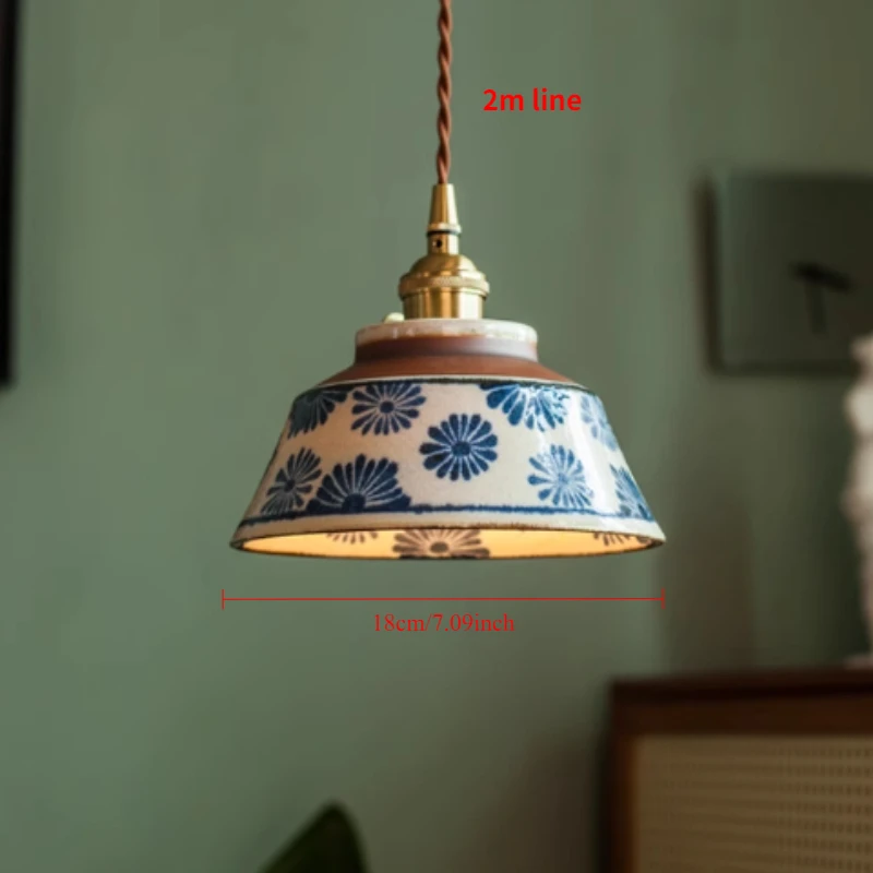 Подвесные светильники SHIYAN керамические сине-белые