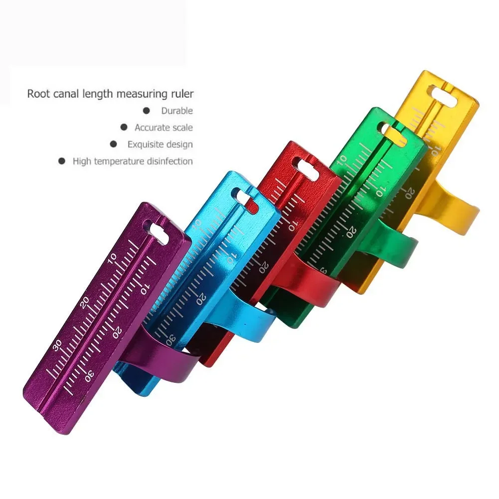 2 шт. портативная стоматологическая линейка с кольцом на палец из алюминиевого