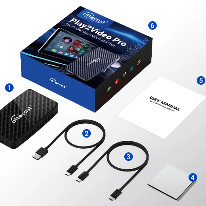 

Ottocast Android Ai Box Беспроводной адаптер CarPlay Android Auto Встроенный Youtube Netflix Spotify IPTV для автомобиля с проводным Carplay