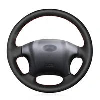 diy custom black artificial leather steering wheel cover for hyundai tucson 2006 2014