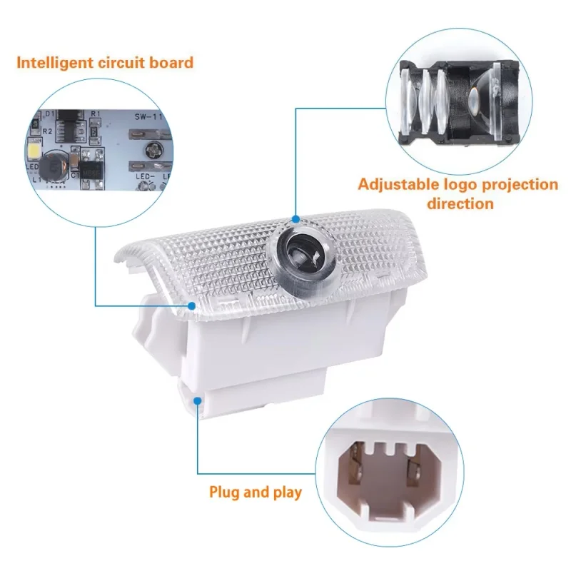 Светодиодная лампа для дверей автомобиля призрачная теневая лазерная проектора