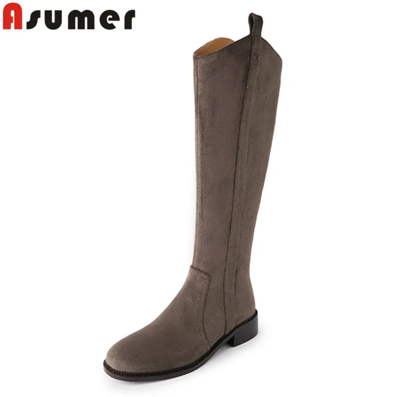 

Женские синтетические сапоги ASUMER, на среднем каблуке, размеры 34-42