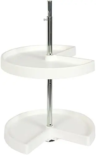 

& Vogt PKN18ST-W Kidney Shaped Polymer Lazy Susan Cabinet Organizer, 31.5 x 18 x 18-Inch,White