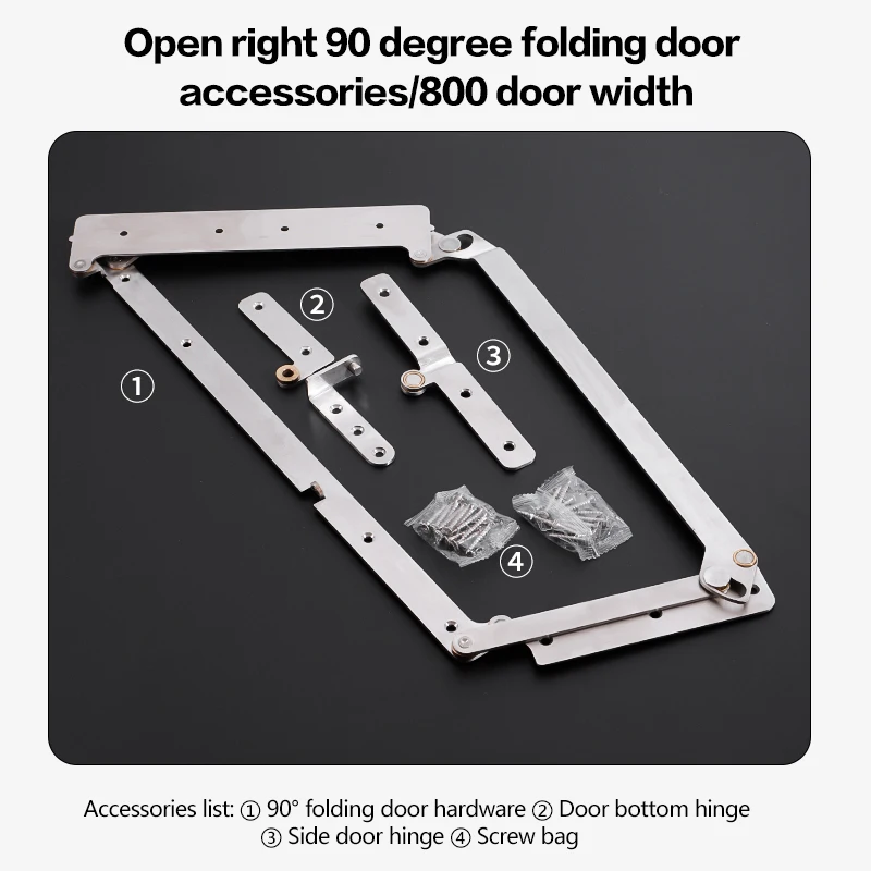 

ССОУИМ 90 ° Открытая складная дверь из нержавеющей стали 304, фурнитура для спальни, гостиной, деревянная дверь, безрельсовые складные дверные аксессуары