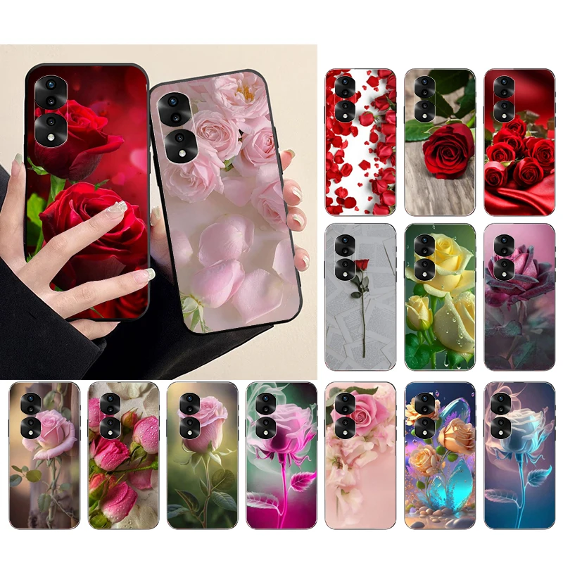 

Rose Phone Case for Huawei Honor X9 X8 X7 X6 70 50 60 Pro 10X 20 Lite 8A 8S 8X 9X 9A 9S 10i Funda