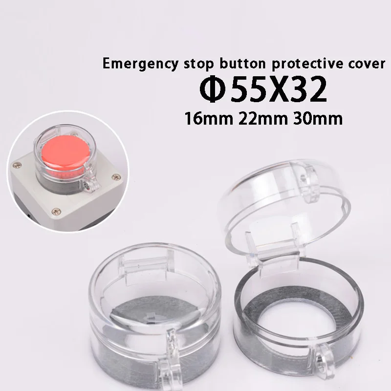 

10pcs Waterproof Cover Switch Emergency Stop Button Mushroom With Blocking 16mm 22mm 30mm