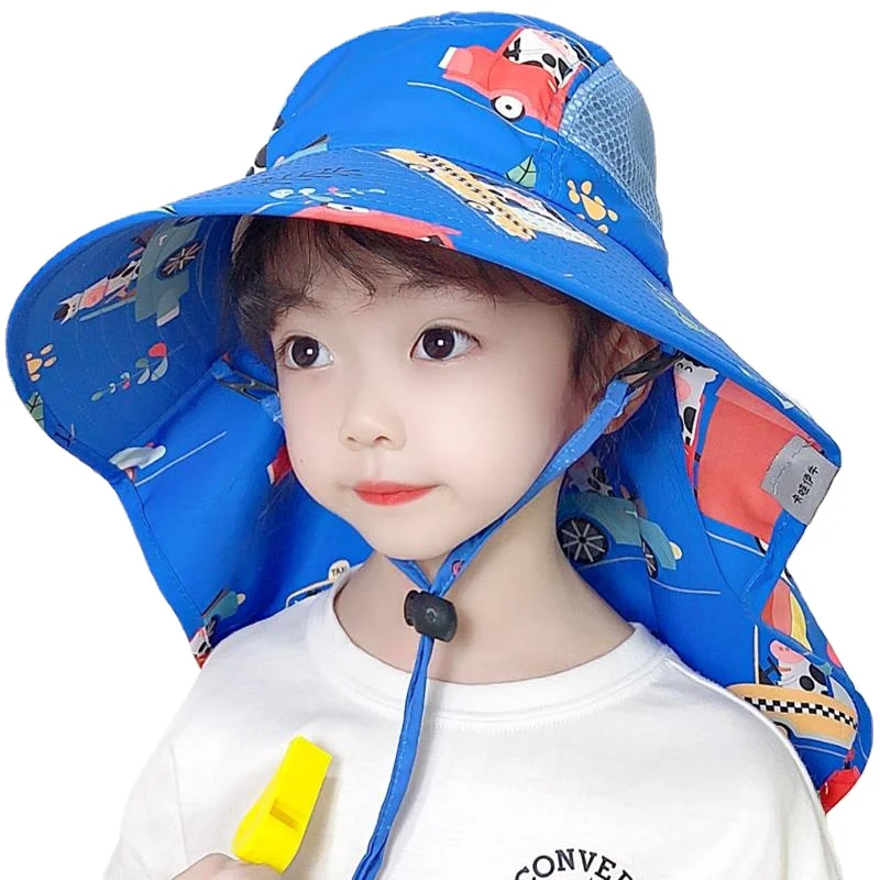 

Cartoon Cow Children Hat with Shawl Summer Girls Sun Hat Children Sun Hat Kids Has for Boys Caps Boys Visor Caps