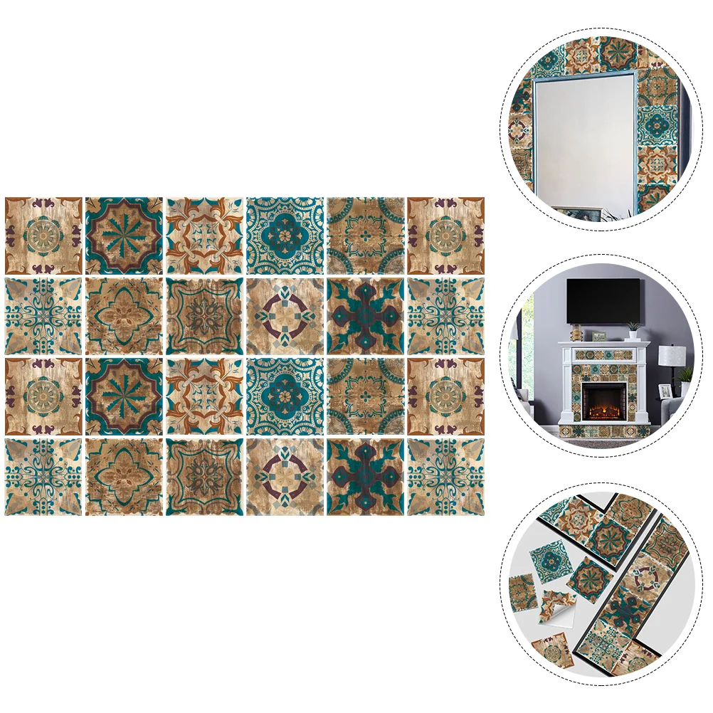 

Tile Sticker Wall Decals Stickershome Removable Backsplash Decor Decorative Adhesive Floor Plank Wallpaper Cupboard Film