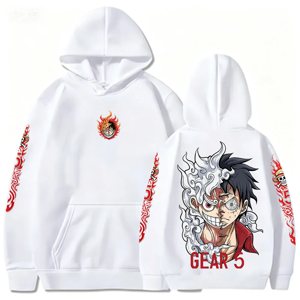 Фото Худи с принтом Луффи из аниме One Piece, унисекс, спортивная одежда с капюшоном, Nikamonchi D. Luffy, уличный стиль, свободный крой №1