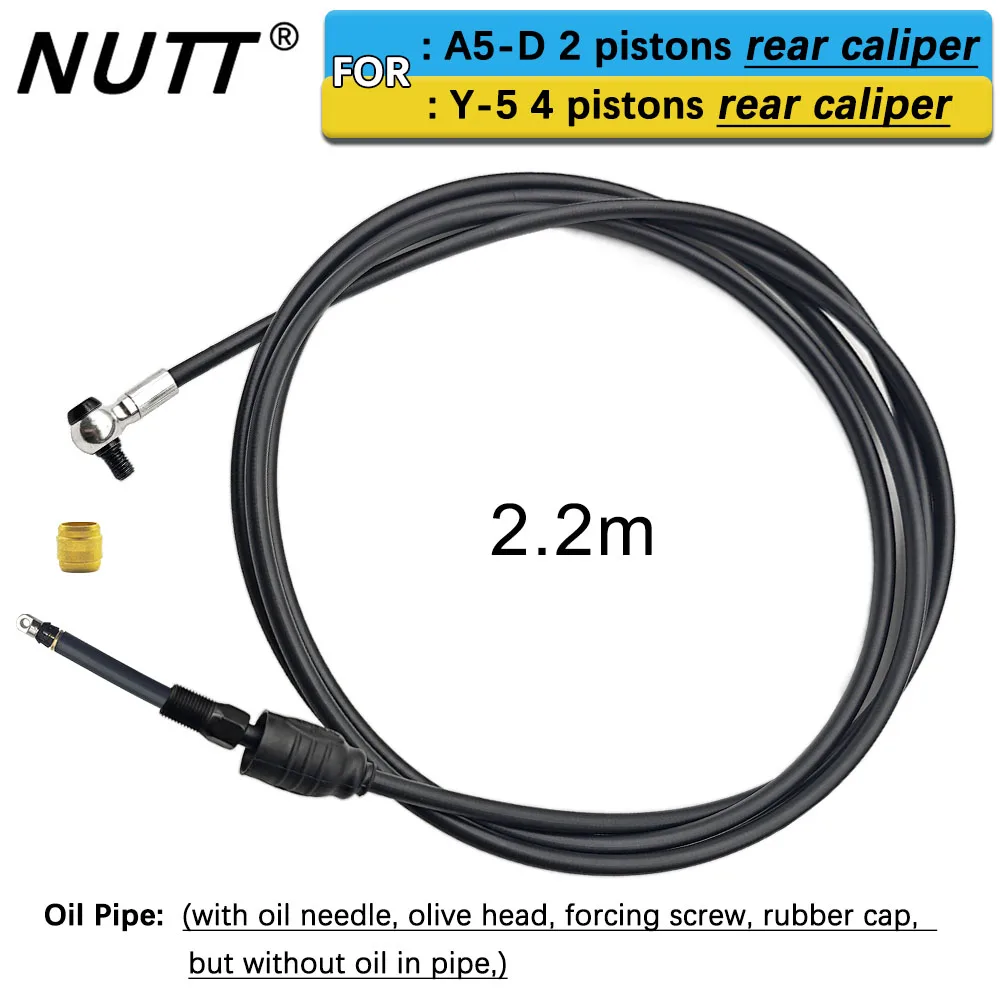 

NUTT Y-5 A5-D Масляная трубка 1,35 м 2,2 м Для скутера Электрический велосипед Электрические суппорты Масляная трубка Масляная игла Оливковая головка Резиновая крышка Серебряное соединение
