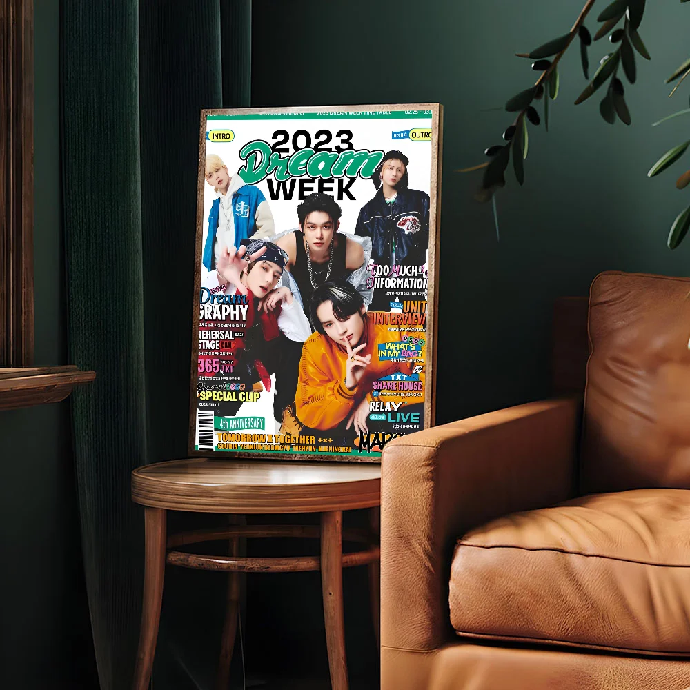 Kpop T-Tomorrow X T-Together TXT Anime Posters Sticky Whitepaper Prints Artwork Kawaii Room Decor