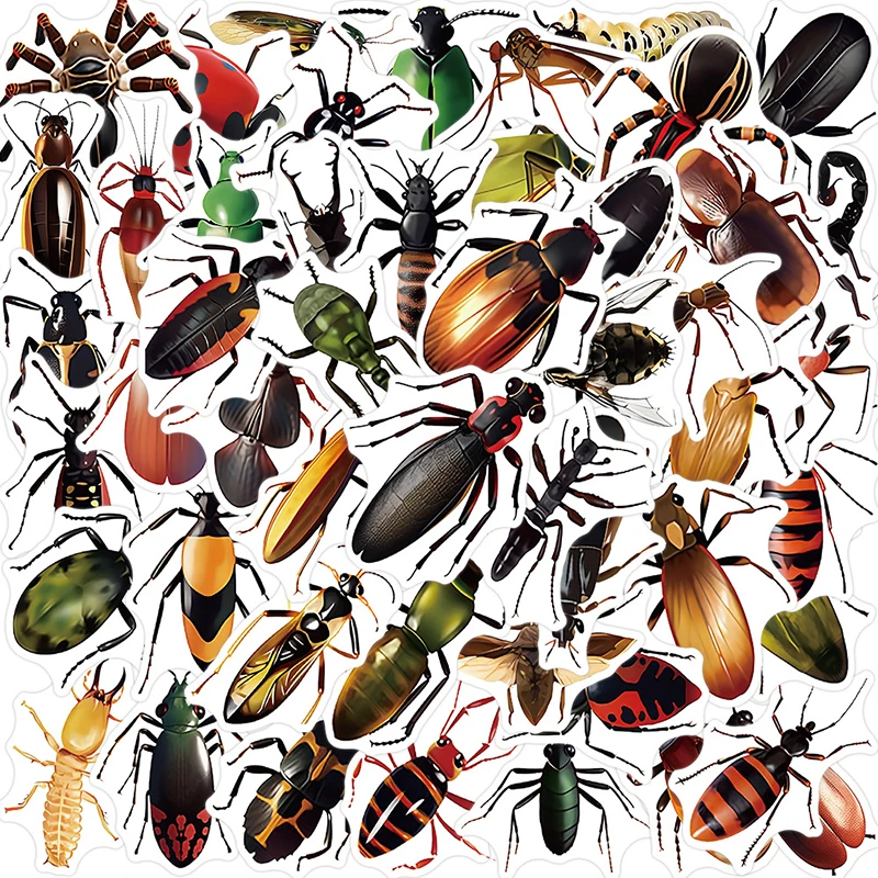 

50Pcs Cartoon Insect Graffiti Sticker Guitar Suitcase Laptop Decal DIY Diary Phone Notebook Album Fridge Sticker