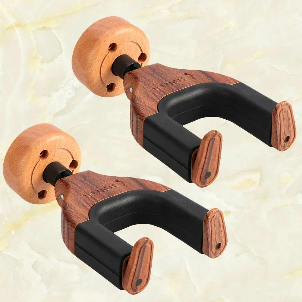 

2Pcs Guitar Wall Hanger, Guitar Hangers Rubber, Professional Hanger, Wood Hook Holder, Wall Stand for Bass Guitar Musical