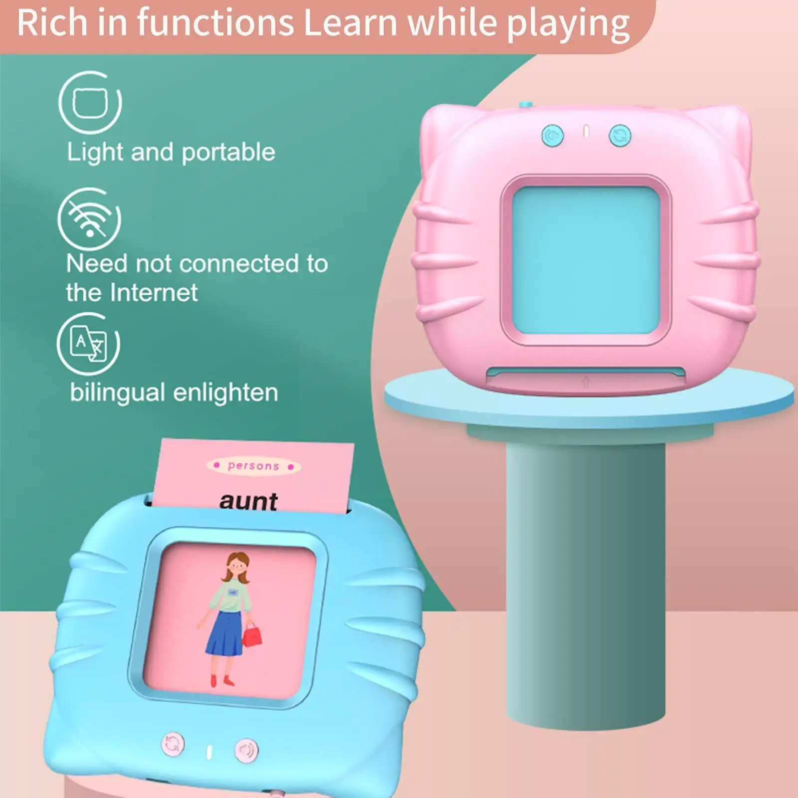 

Kids Early Education Learning Reading Machine With To Chinese Gift Educational English Study Cards Children And Toys L7q4