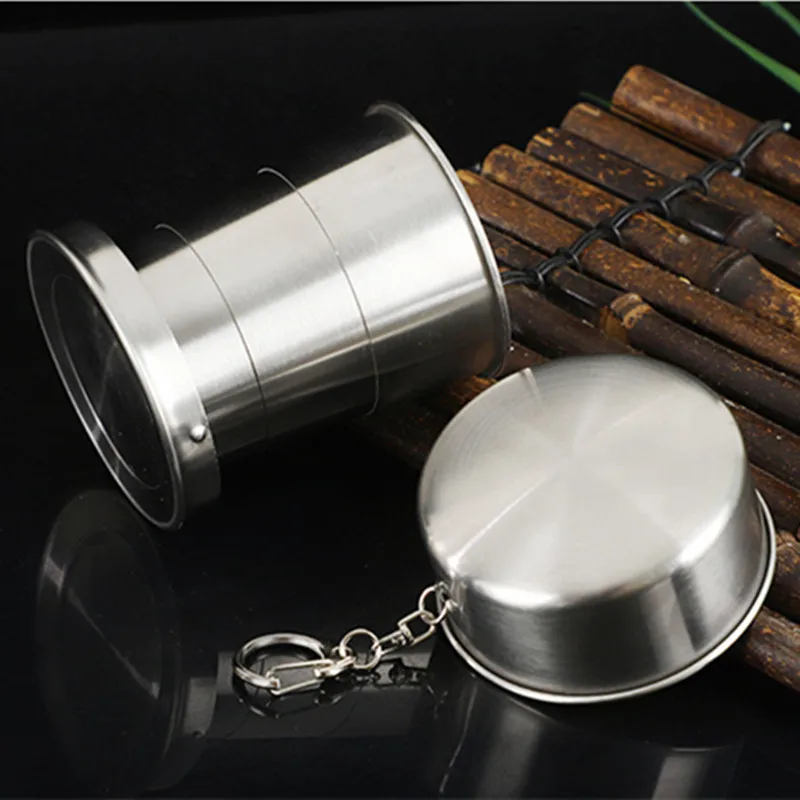 

75ml/150ml/250ml Portable Stainless Steel Foldable Cup Outdoor Travel Collapsible Coffee Mug Telescopic Hiking Camping Water