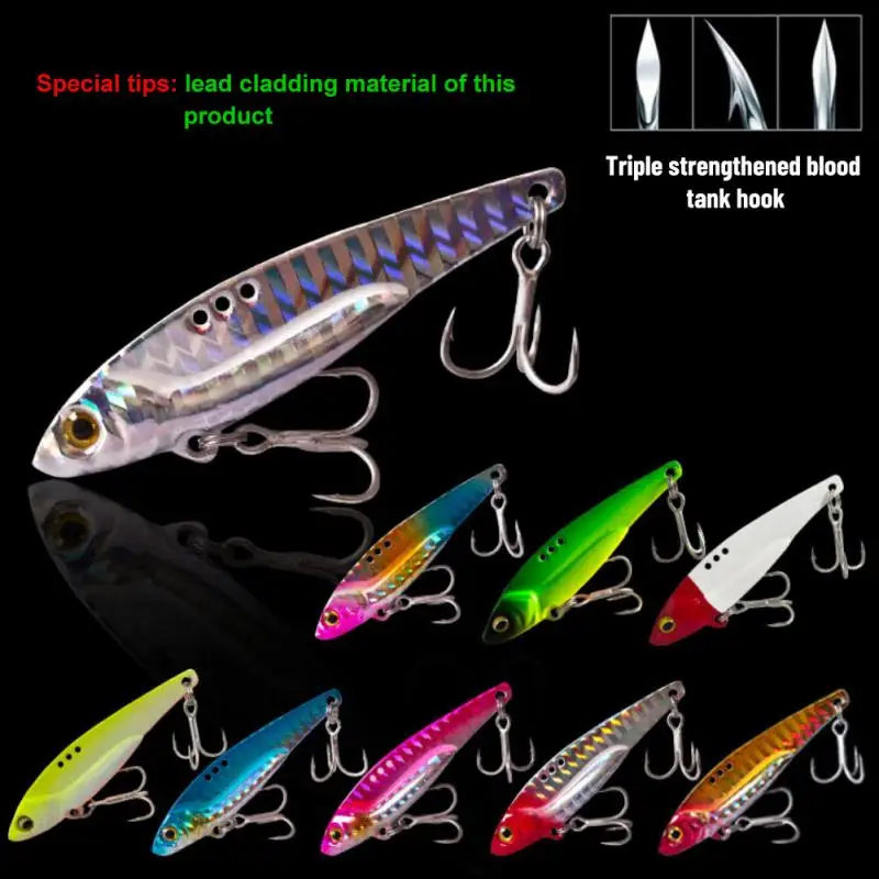 

Low Center Fishing Gear Lead Wrap Practical Bionic Bait Freshwater Saltwater Dragon Tooth Vib Sequins Reinforced Hook Fish Bait