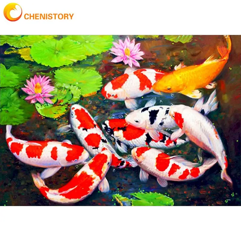

CHENISTORY Diamond Embroidery Fish Animal Picture Of Rhinestone Fantasy Diamond Painting Woman Cross Stitch 5D DIY Wall Art