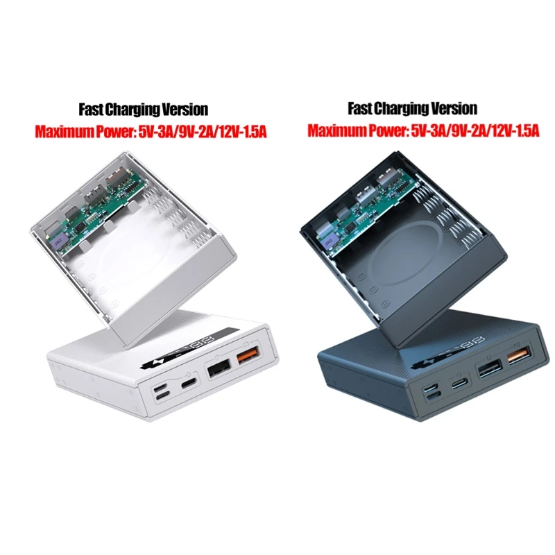 

2023 New QC3.0 PD 5x18650 Batteries DIY Power Box Holder for CASE Fast for shell Detachable LCD Display DIY