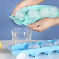 four ball silicone ice cube tray with lid round ball ice cube mold kitchen creative ice maker ools accessories