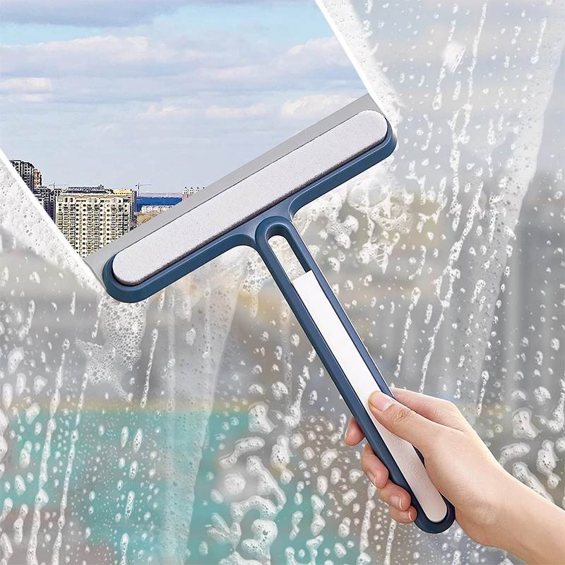 

Silicone Glass Wiper Window Cleaning Brush Bathroom Mirror Cleaner with Hanlde Shower Squeegee Home Cleaning Tools