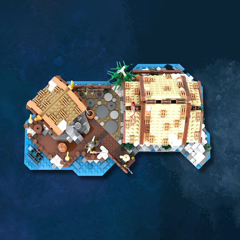 MOC Лидер продаж вид на улицу деревня викингов морское расширение средневековые