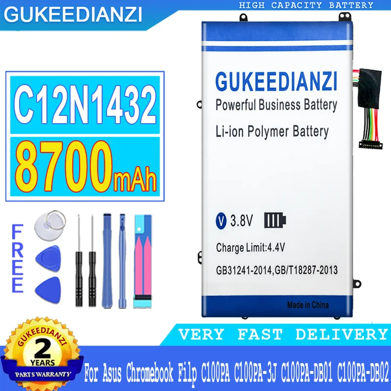 

Bateria High Capacity Replacement Battery C12N1432 8700mAh For Asus Chromebook Filp C100PA C100PA-3J C100PA-DB01 C100PA-DB02