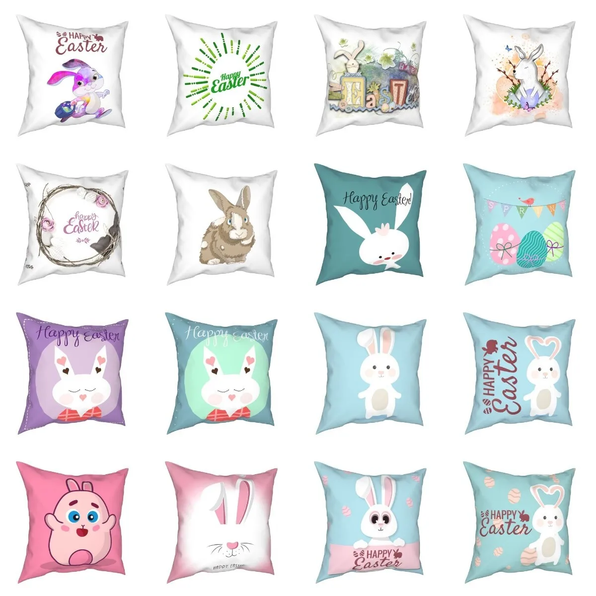 

BEEKBING Easter Bunnies Style DIY Printed Pillowcase Customizable Cushion Cover Comfortable Home Daily Ornaments 45*45cm