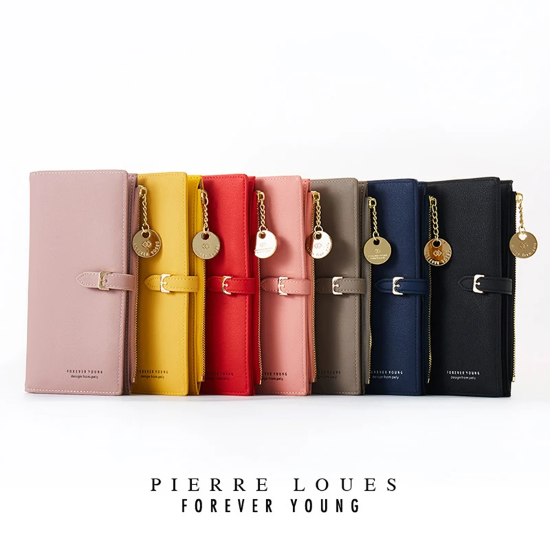 

Women Long Wallet Female Famous Luxury Designer Coin Bag Multi Card Holder Slot Wallets High Quality Solid Color Purse