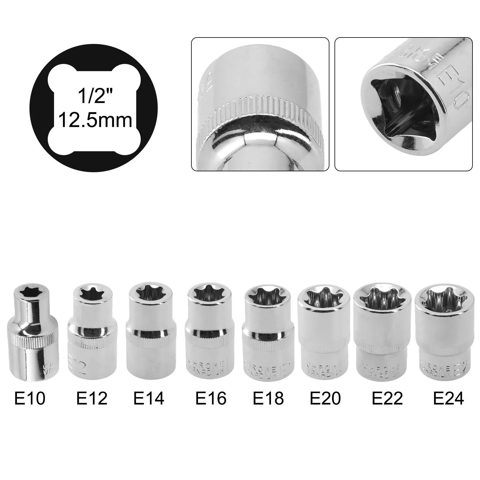 Головки E-типа 1/2 "квадратный инструмент женская головка Torx для головки ключа с