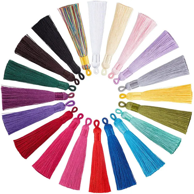 

5/10pcs 8CM Handmade Imitation Silk Tassels Bookmark Tassels with Hanging Loop for DIY Craft Jewelry Making Earrings