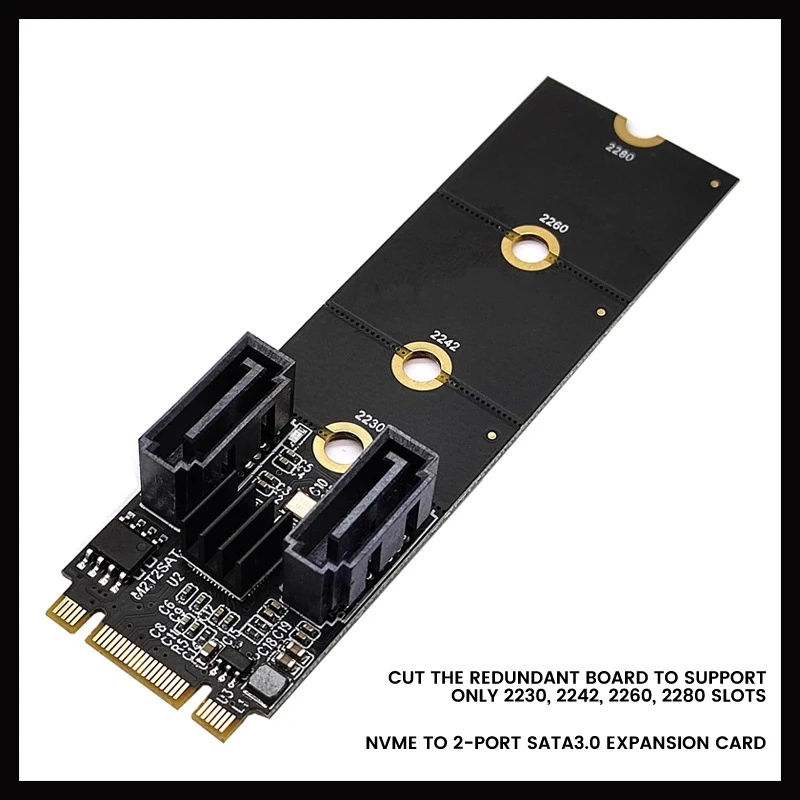 

M.2 KEY-M NVME PCI-E для 2-портовой карты расширения Sata3.0 адаптер карт памяти без привода JMB582 Sup Port s 2230 2242 2260 2280 слоты