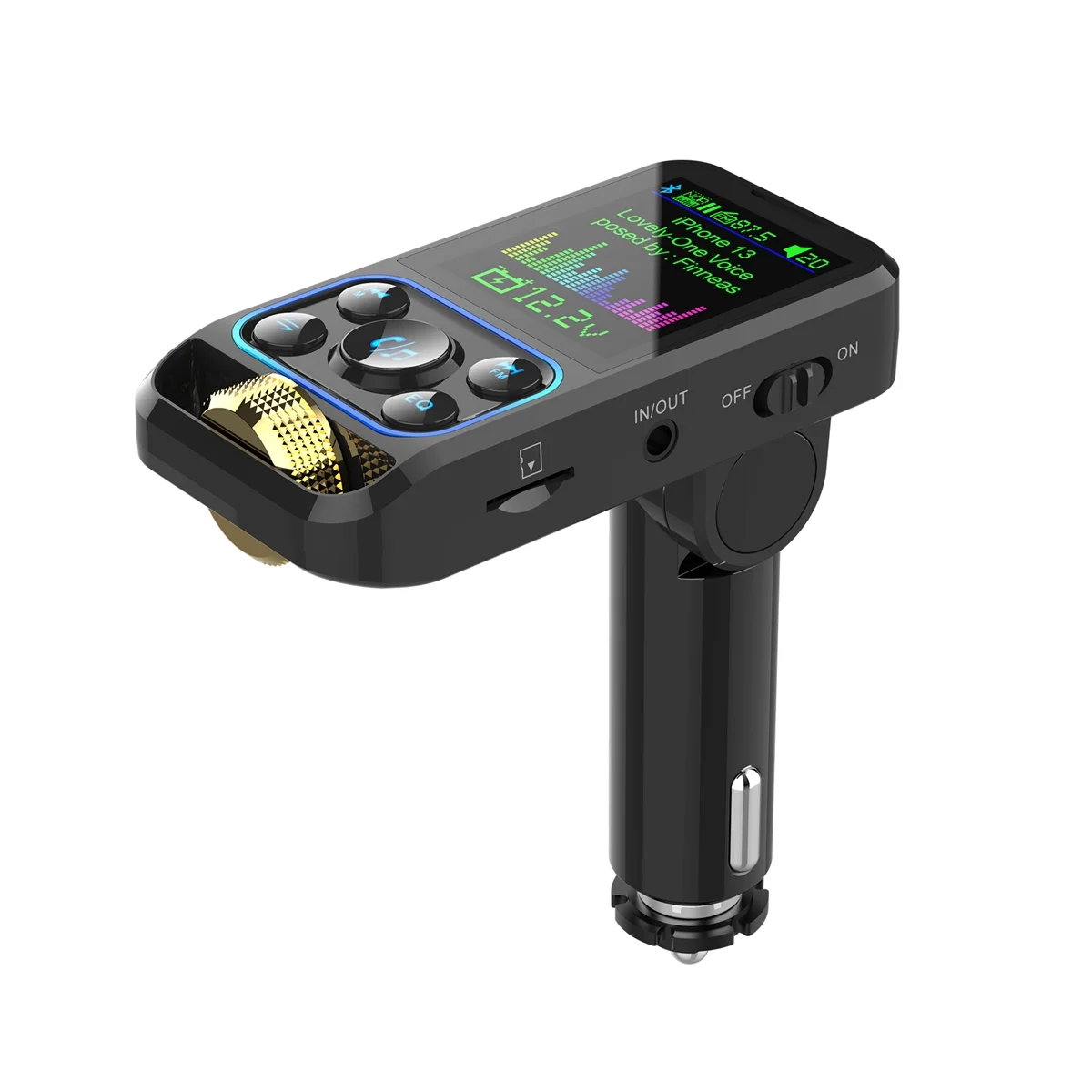 Фото BC83 Автомобильный Bluetooth MP3-плеер с двойной быстрой зарядкой, FM-передатчик, регулятор эквалайзера, автомобильные аксессуары №5