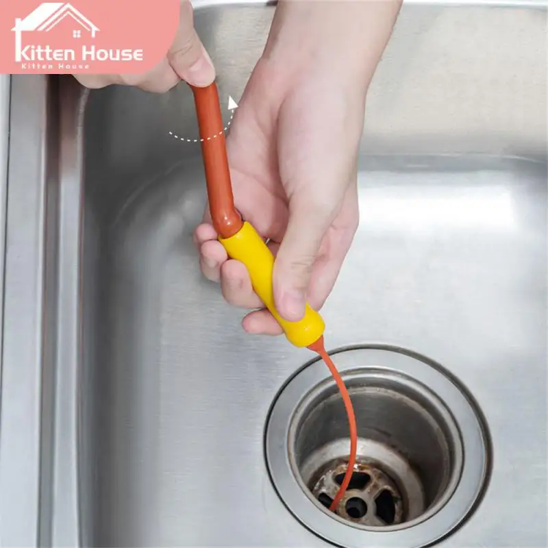 

New Drain Cleaner Sticks Clog Remover Cleaning Pp Abs Pipe Dredge Washbasin Sink Household Sewer Anti-clogging Cleaning Brush