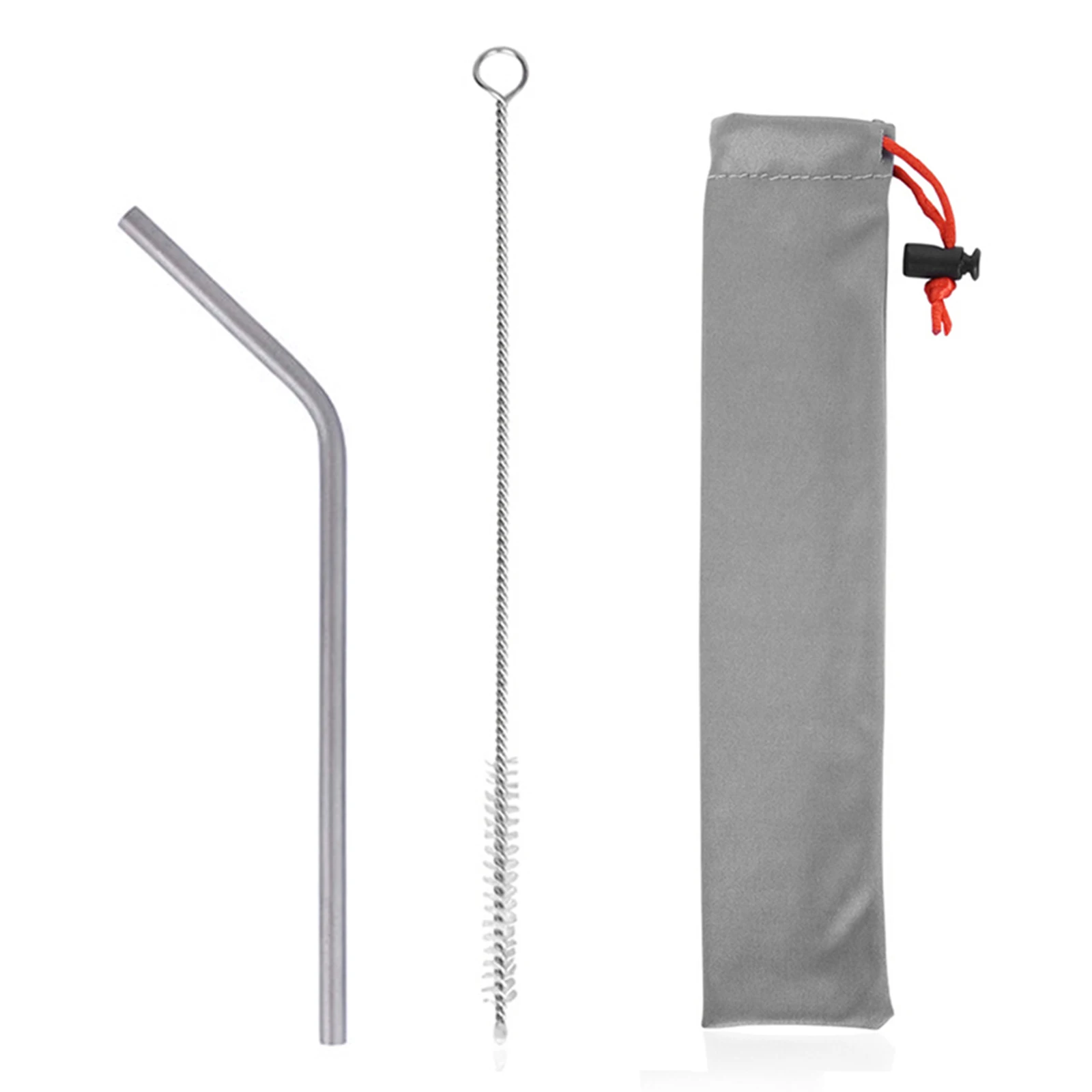 

Reusable Metal Drinking Straws 304 Stainless Steel Sturdy Bent Straight Drinking Straw With Cleaning Brush Bar Party Accessory