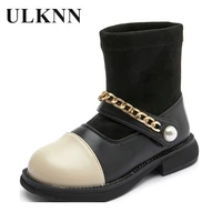 princess shoes girls fashion martin boots autumn of 2022 black children little girl boots socks knitting boots female shoes
