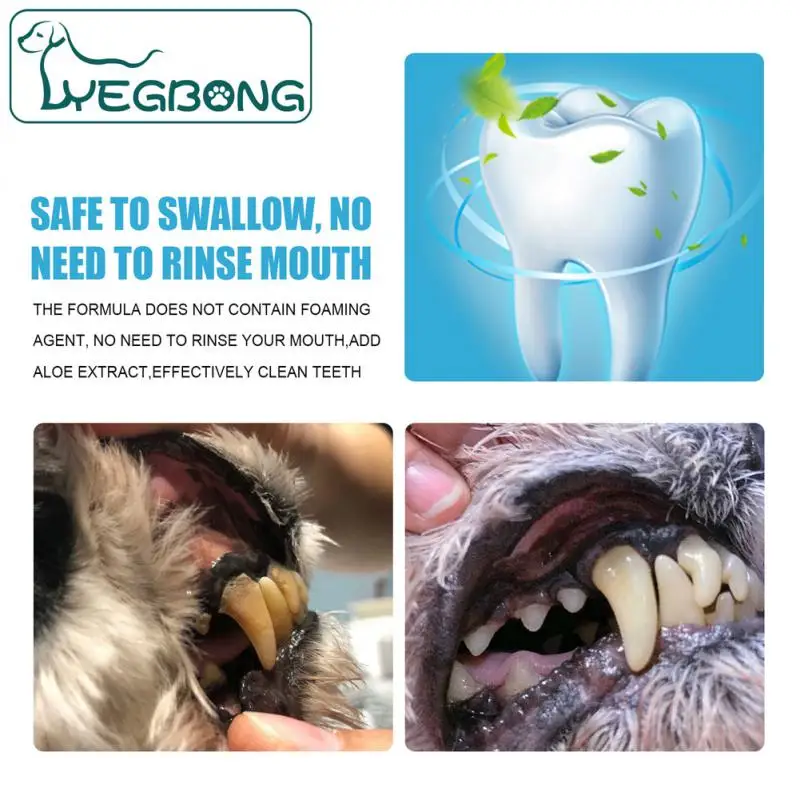 

Edible Dog Fresh Breath Deodorant Tooth Cleaning Cat Oral Care Mouth Fresh Tartar Cleaning Pet Toothpaste Pet Supplies 1pcs 60g
