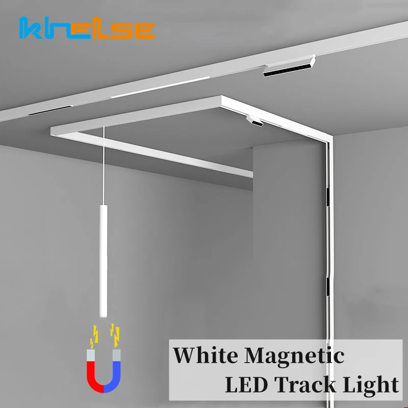 

Светодиодный светильник с поверхностным креплением, белый Трековый светильник, современный магнитный линейный потолочный Точечный светил...