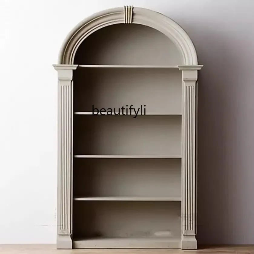Изогнутая книжная полка из массива дерева в американском стиле простой книжный