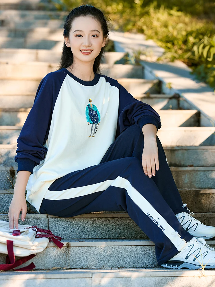 Junior High School Student Female Sports Set Autumn clothes Middle New Girl Spring and Autumn Spor Older Chi...