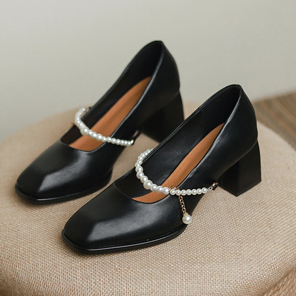 

Туфли женские демисезонные из искусственной кожи на среднем каблуке, в стиле «лолита»