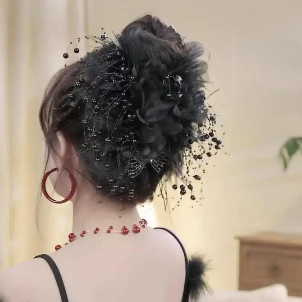 Заколка с бахромой из бисера и перьев 11 см заколка пиона новинка 2024 года для волос