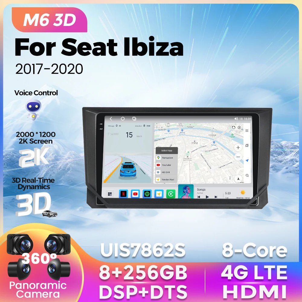 

M6 Pro 3D Wireless Carplay BT Car Radio 8G+256G For Seat Ibiza 2017 2018-2020 Android 12 Navigation GPS Multimedia Video Player