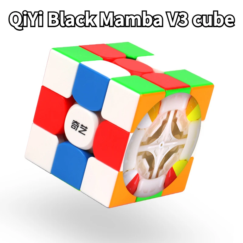 

QiYi Black Mamba V3 3x3 Magic Speed Cube Stickerless Professional Fidget Toys Black Mamba 3x3x3 Cubo Magico Puzzle