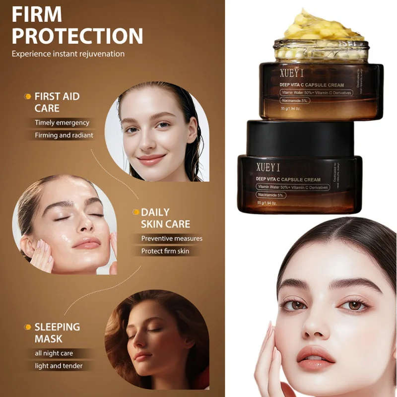 Фото Vc Capsule Collagen Крем против морщин Бренд Глубокое увлажнение Укрепляющий Осветляющий Нежный крем для кожи лица №2