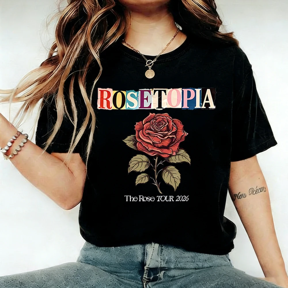 Фото Футболка The Rose Rosetopia Tour 2026 Comfort, винтажная футболка The Rose Kpop с изображением Усунга, Доджуна, Хаджуна, Тэгёма, для концертов, подарок №2