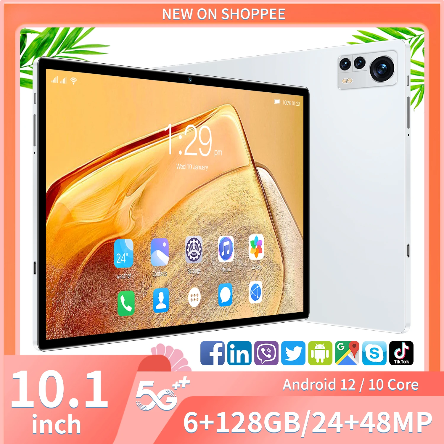 

New Original Tablet 6GB RAM 128GB ROM Tablet Pc 10.1 Inch Tablete Drawing Android 12 Tablette 10 Core 5G Touch Screen Tablets