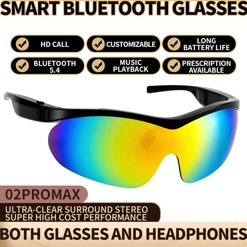 Фото Умные Bluetooth-очки 02pro Max: Bluetooth V5.4, умные очки для совершения и приема звонков, все в одном. №2